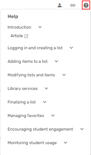 The help menu.