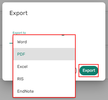 Export options