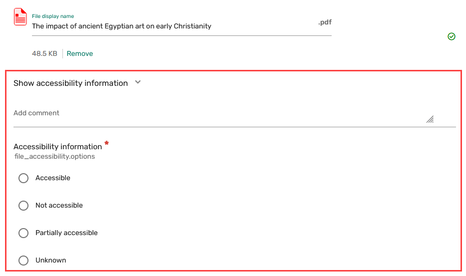 Show accessbility information section.