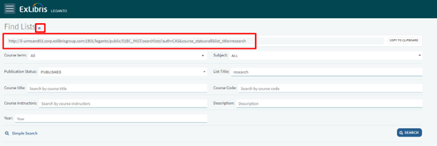 The default predefined list search.
