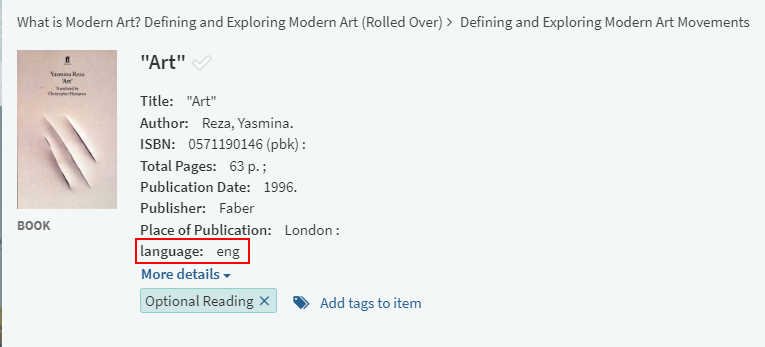 The metadata language field.