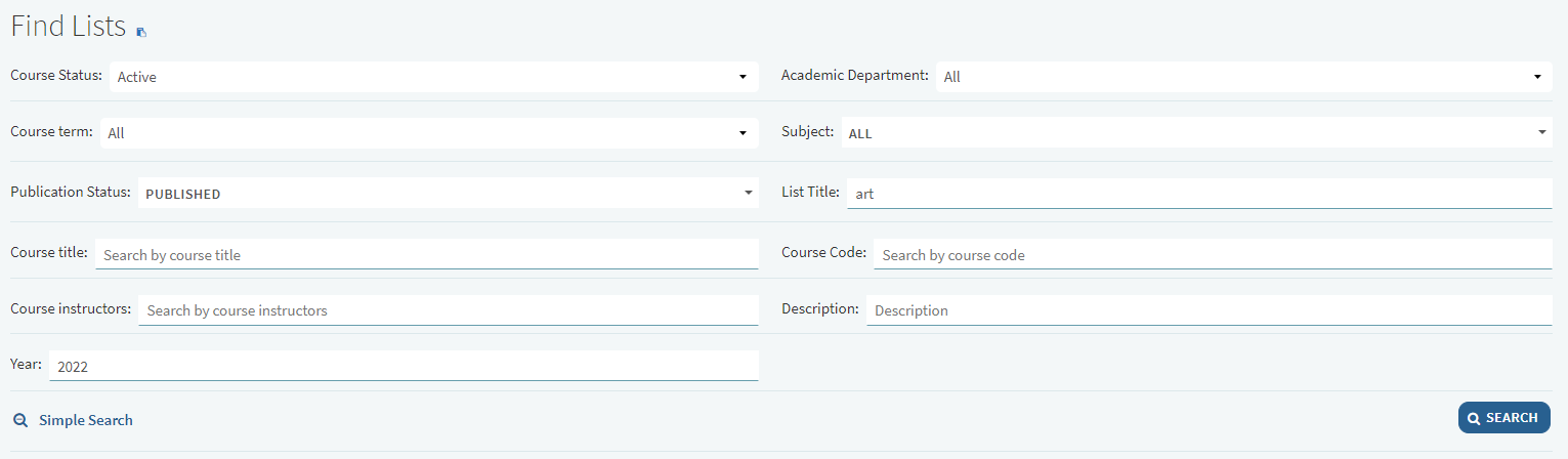 A predefined list search.