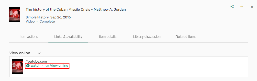 Full view YouTube options.