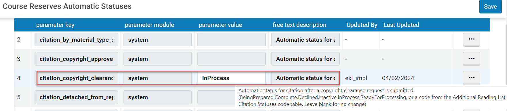 Configure automatic status.