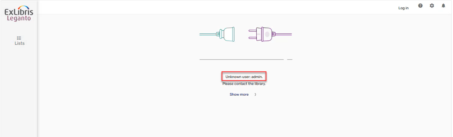 The lti unknown user error message.