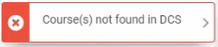 The course(s) not found message.