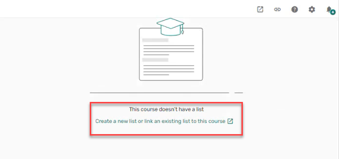 Message for a course without a list.