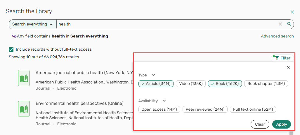 The option to filter tags with an OR condition.
