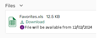 Message for a file that will be available at a future date.