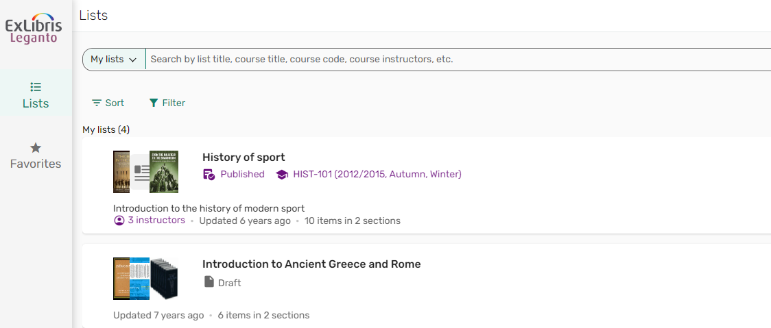 The create list option is hidden.