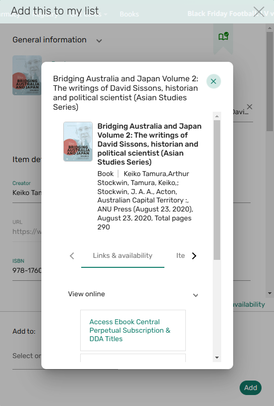 The links and availability.