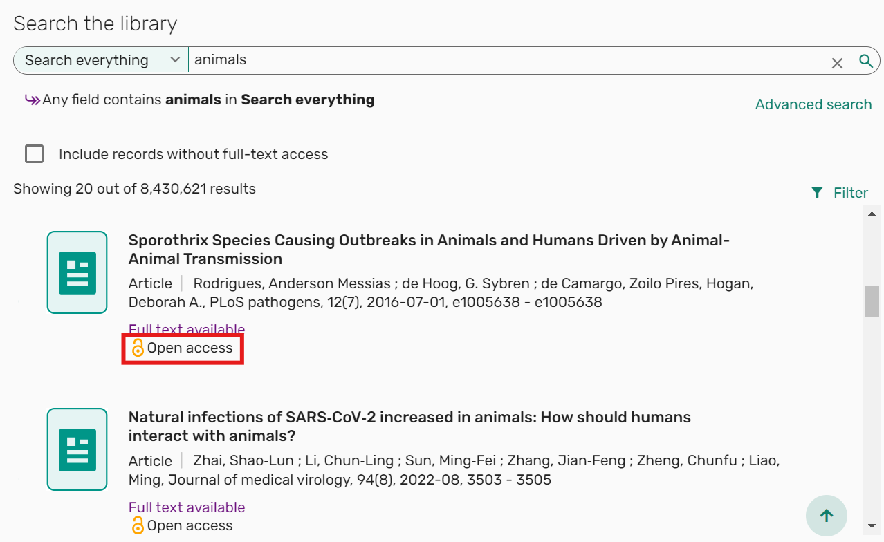 The open access icon indication.