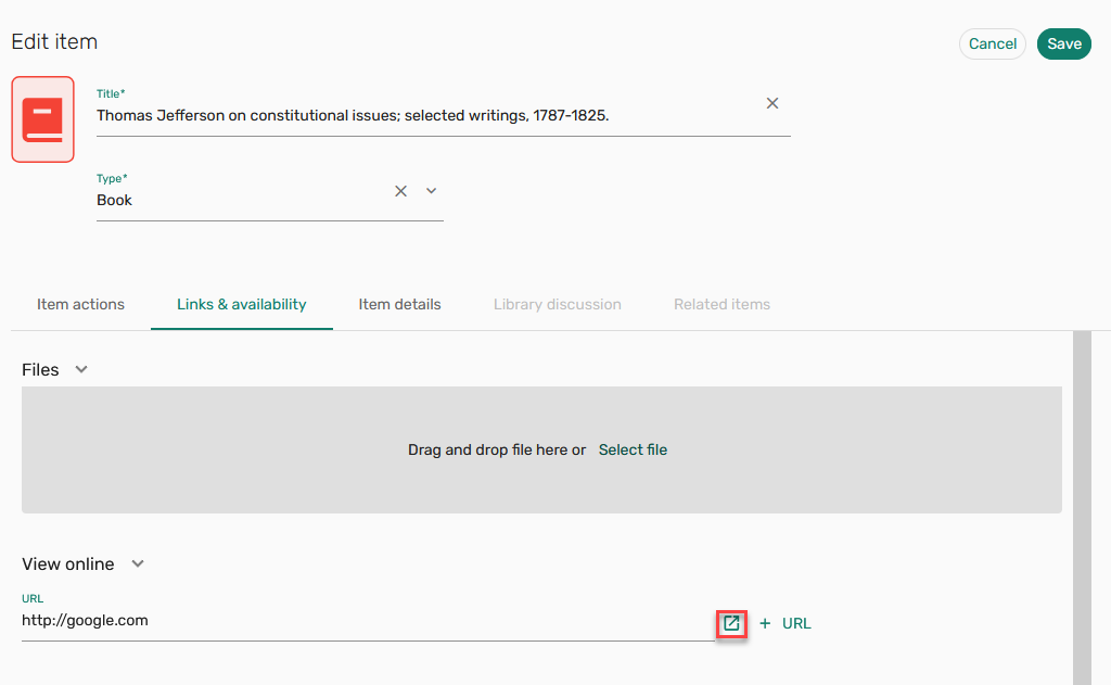 The option to open a link in a new tab.