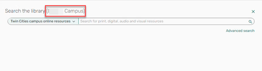 The option to search by campus.