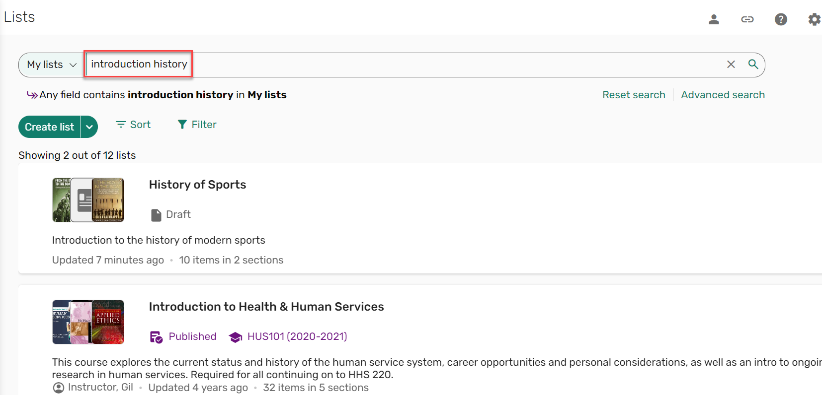 Multiple search terms.