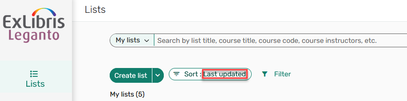 The selected sort option.