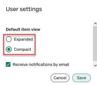 The Leganto user settings.