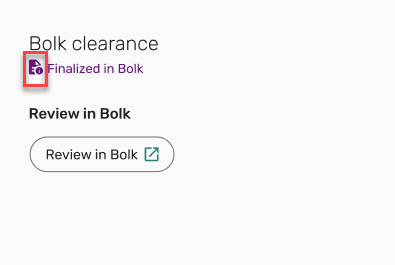 The Bolk clearance icon.