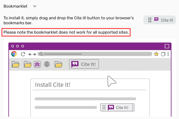 New Bookmarklet label.