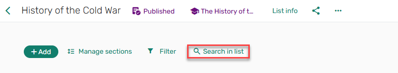 Search in list.