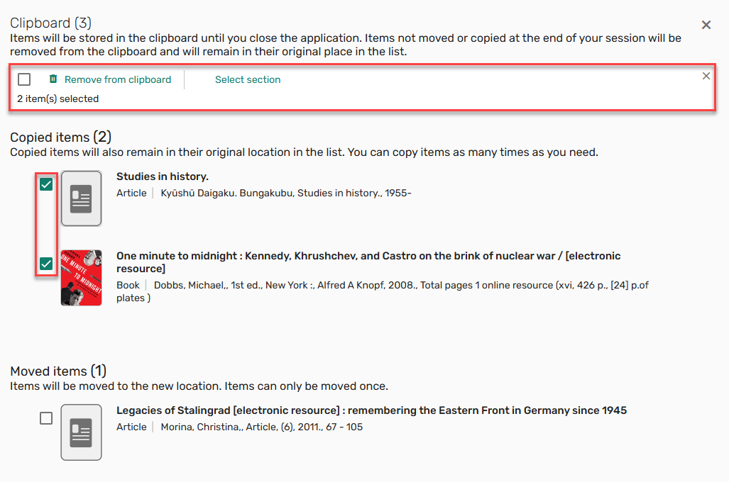 Copy/move from clipboard in bulk.