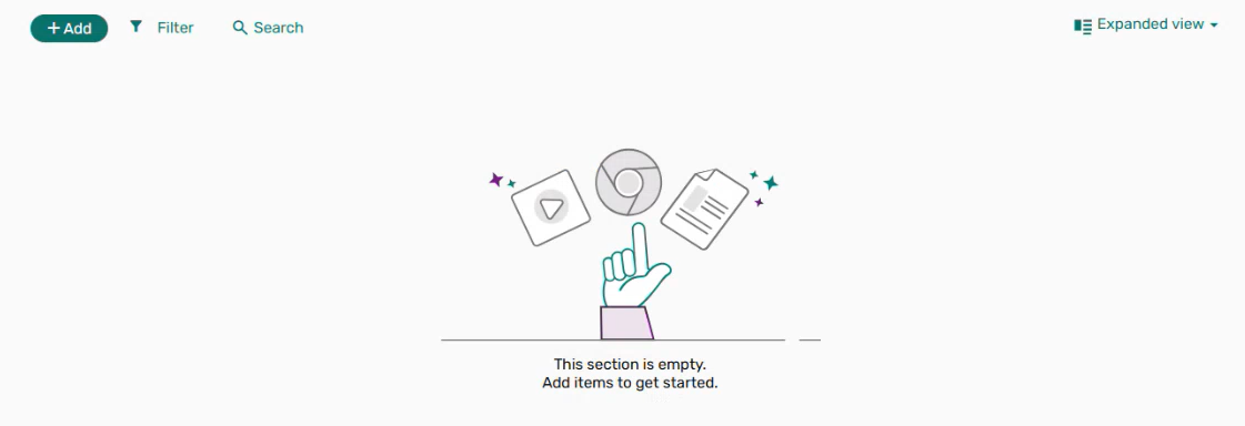 An empty section message.