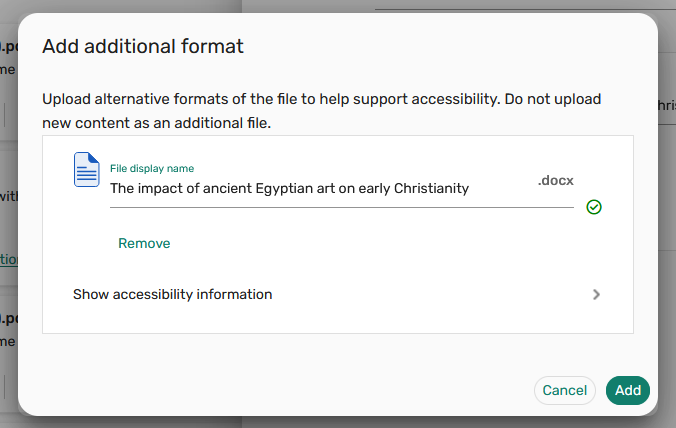 Adding a different file format.