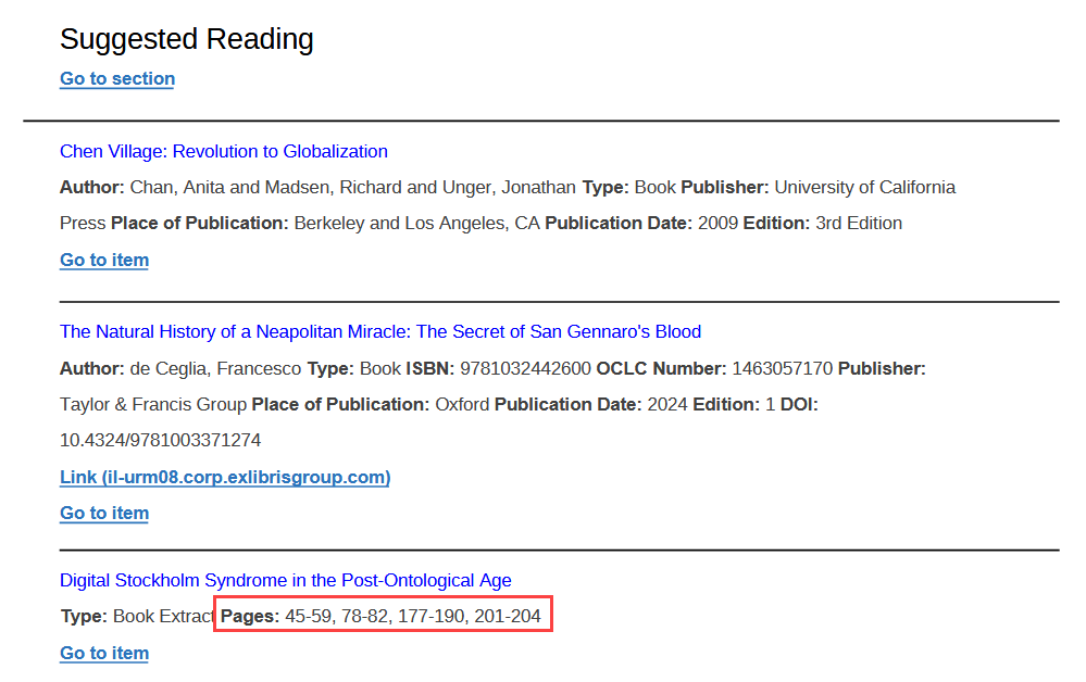 Multiple page ranges in an exported PDF.