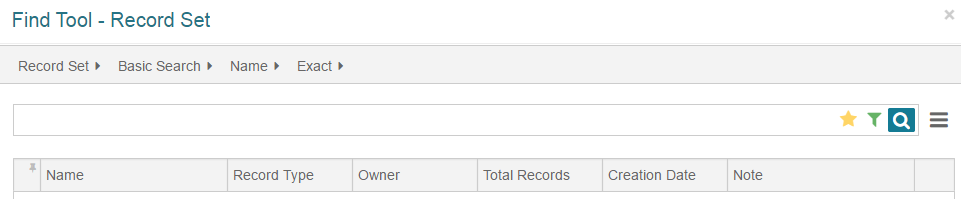 Click to expand Record Set Find Tool