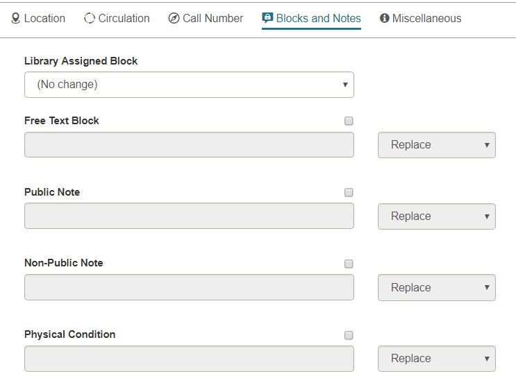 Click to Expand Item Bulk Change, Blocks and Notes view