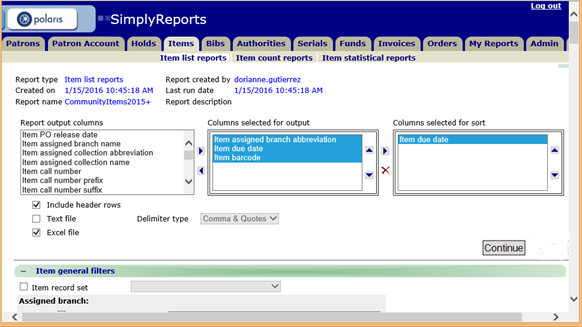 Click to expand Editing a saved report