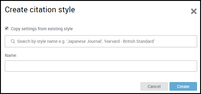 Create citation style pane.