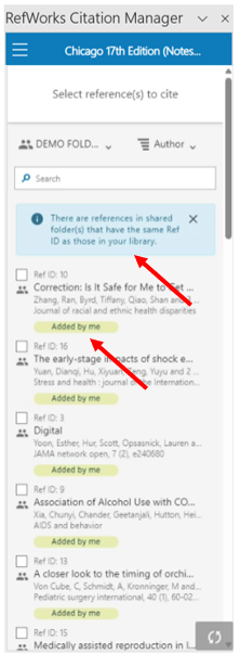 RefWorks Sharing Labels in RCM for Word.