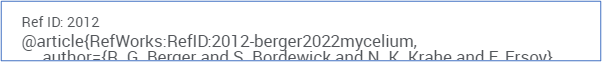 BibTeX - RefWorks ID* Citation Style Citekey in RefWorks Citation View.