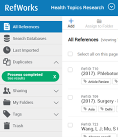 Duplicates Navigation Section Process Completed.