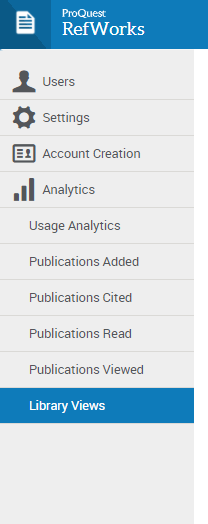 Library Views tab removed from the menu.
