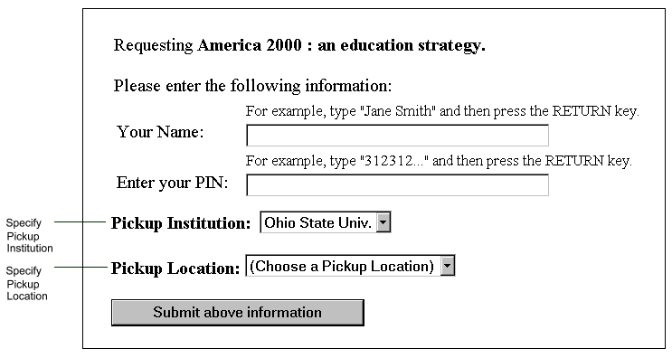 Enter patron information