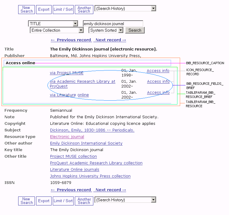 WebPAC Display of Bib with Resource Fields WebPAC Display of Bib with Resource Fields
