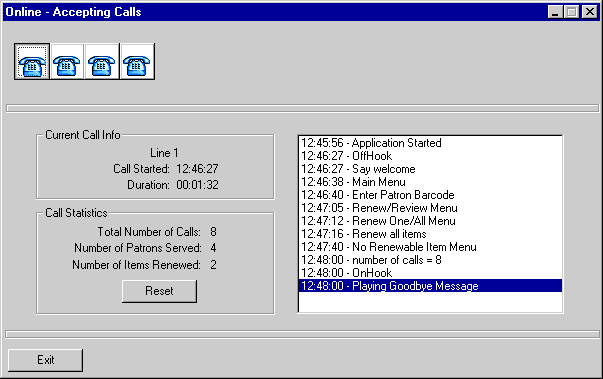 Online - Accepting Calls window