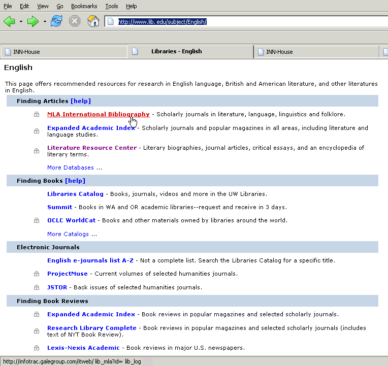 Library's link to an external origin