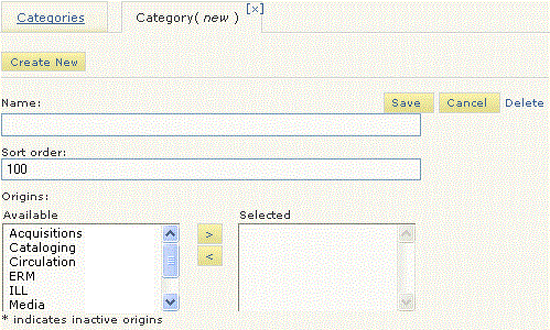 Category (new) tab Category (new) tab