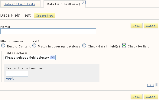 Data Field Test (new) Data Field Test (new)