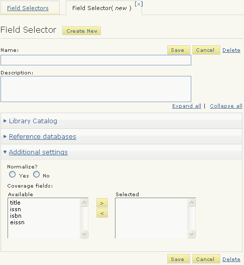Additional Settings tab