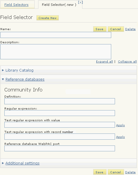 Reference Databases tab