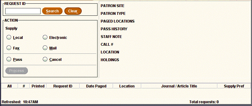 Process Paged Requests panel Process Paged Requests panel
