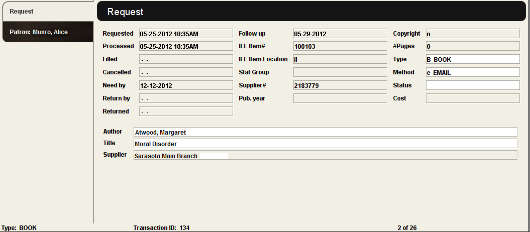 Request tab
