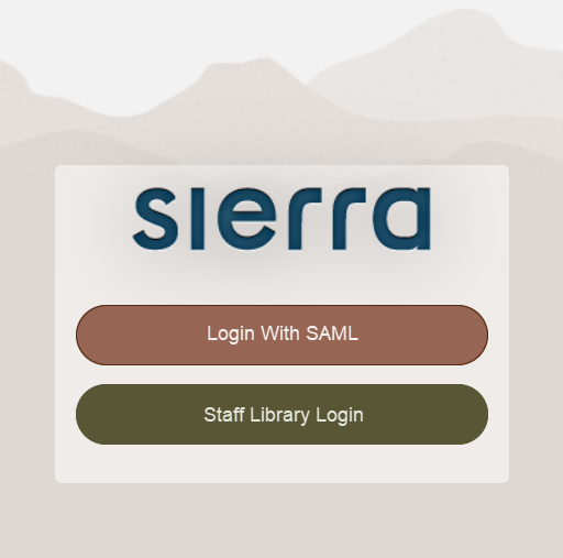 Click to expand SAML Staff Login Page