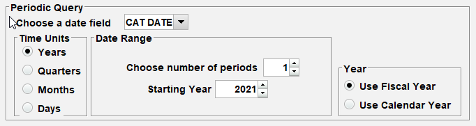 Click to expand Periodic Query options