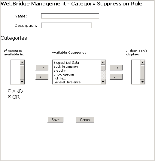 Creating Category Suppression rules