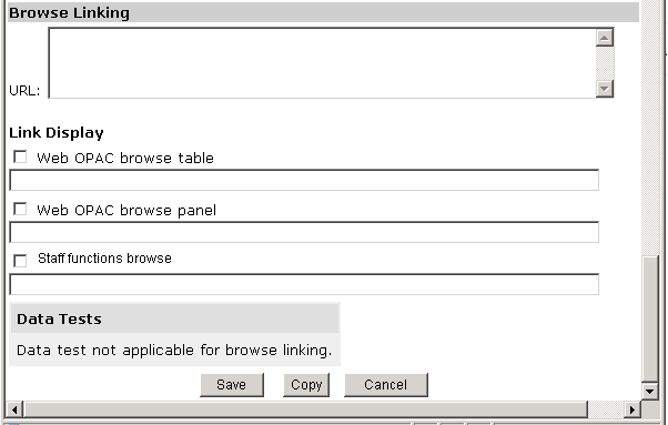 WebBridge Management - Resources menu: Browse Linking